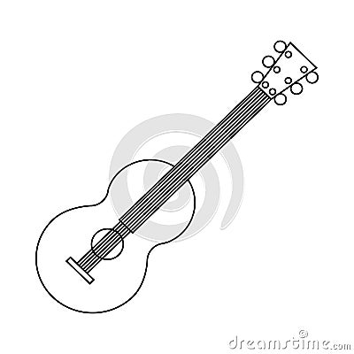 Classical guitar icon, outline style Vector Illustration