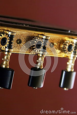 Classical guitar machine heads Stock Photo