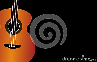 Classical guitar wallpaper isolated on black background for poster design Stock Photo