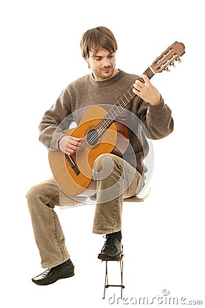 Classical guitarist guitar Stock Photo