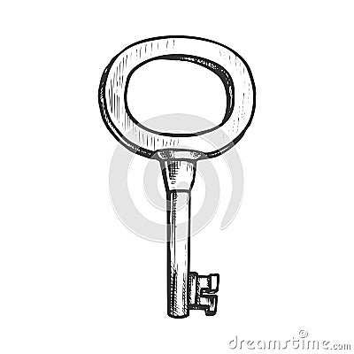 Classical Key Filigree Medieval Monochrome Vector Vector Illustration