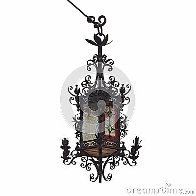 Classical lantern isolated on white background Stock Photo