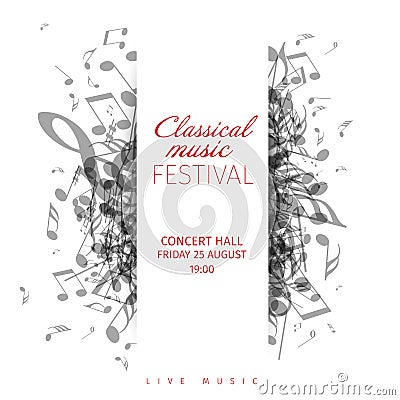 Classical music concert poster template Vector Illustration