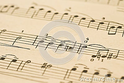 Classical Music - notes on the sheet Stock Photo