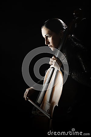 Classical musicians. Portrait of Cellist Stock Photo