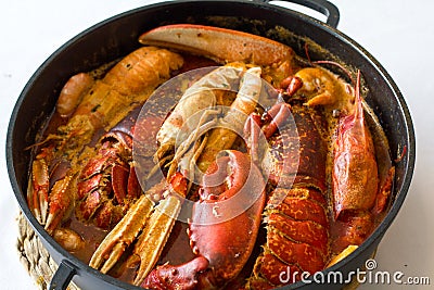 Classical Spanish dish with crabs Stock Photo