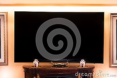 Mock TV in classical living room Stock Photo