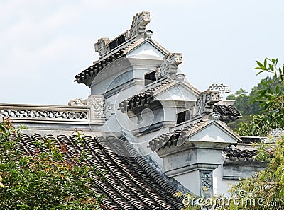 Classical-style roof Stock Photo