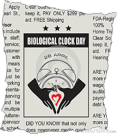 Classified Biological Clock Day Vector Illustration