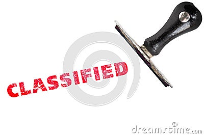 Classified red stamp text on white Stock Photo