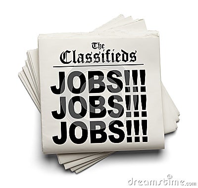 Classifieds Jobs Headline Stock Photo