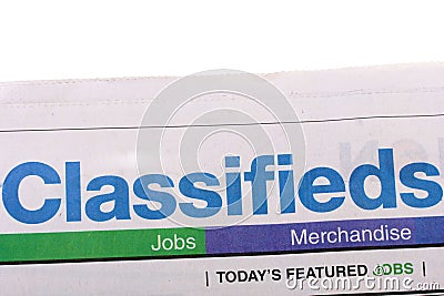 Classifieds newspaper Stock Photo