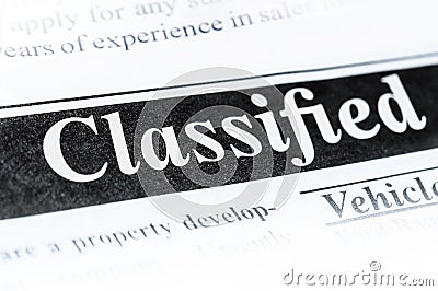 Classifieds section in newspaper Stock Photo