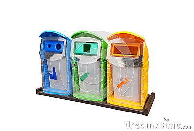 Classify colorful of Recycle Bins Stock Photo