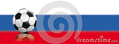 Football Russian Flag Background Header Vector Illustration