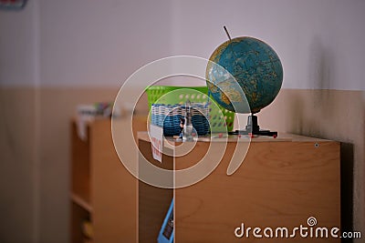 Classroom decorations for small kindergarten children. School in the Romanian education system Stock Photo