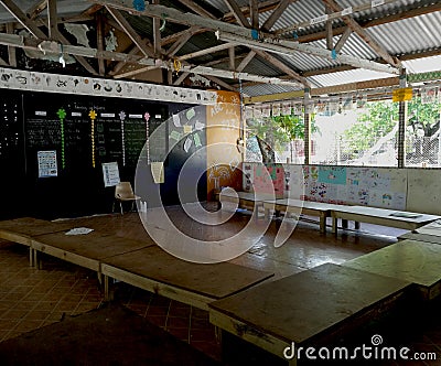 Classroom in a primary school in Kiribati Editorial Stock Photo