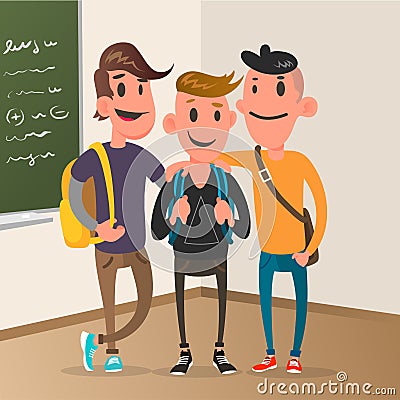 Classroom with pupils, student character vector design Vector Illustration