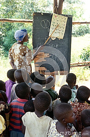 A classroom in Uganda. Editorial Stock Photo