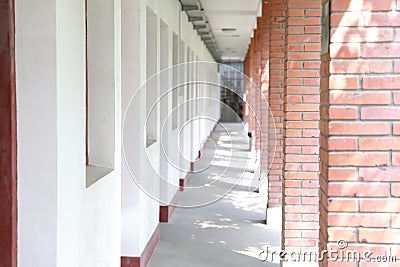 Classrooms and blank porch in high school Stock Photo