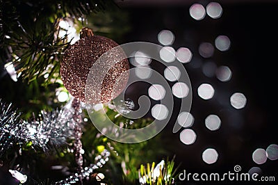 Classy Christmas Golden Ornament Stock Photo