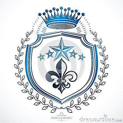 Classy emblem, vector heraldic Coat of Arms. Vector Illustration