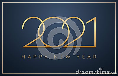 Classy 2021 Happy New Year background. Golden design for Christmas and New Year 2021 greeting cards vector Vector Illustration