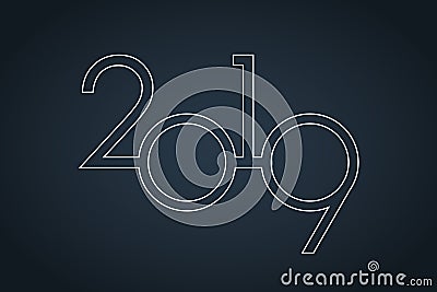 Classy 2019 Happy New Year background. Logo illustration Vector Illustration