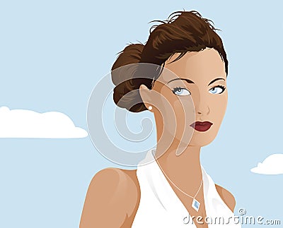 Classy woman outdoor Vector Illustration