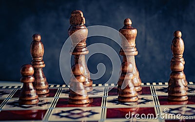 Classy wooden chess Stock Photo