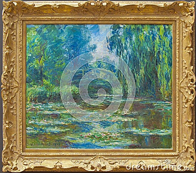Claude Monet, The Bridge over the Water-Lily Pond Editorial Stock Photo