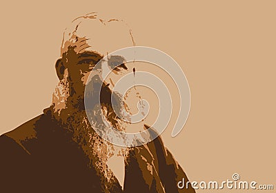 Portrait of the famous impressionist painter, Claude Monet. Stock Photo