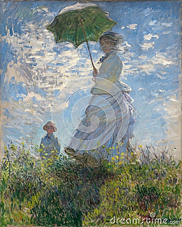 Claude Monet, Woman with a Parasol, 1875 Editorial Stock Photo
