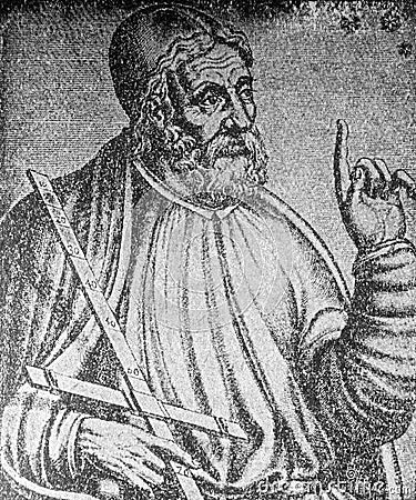 Claudius Ptolemy portrait, Greek mathematician, astronomer, geographer and astrologer Editorial Stock Photo