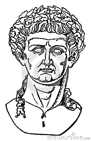 Claudius, Tiberius, vintage illustration Vector Illustration