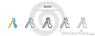 Clave icon in different style vector illustration. two colored and black clave vector icons designed in filled, outline, line and Vector Illustration