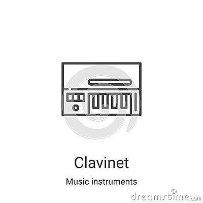 clavinet icon vector from music instruments collection. Thin line clavinet outline icon vector illustration. Linear symbol for use Vector Illustration