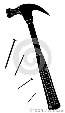 Claw hammer silhouette Vector Illustration