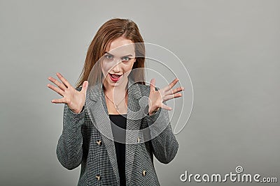 Claw hands, hand gesture and sign, scary desperate, showing claws, nails, silly Stock Photo