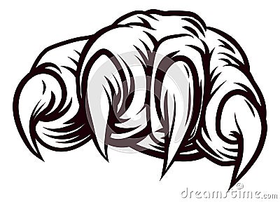 Claw Monster Animal Talon Paw Hand Vector Illustration