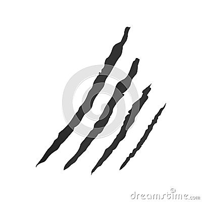 Claws scratch vector, animal claw scratch. prints or claw marks on a white background vector eps10. Vector Illustration