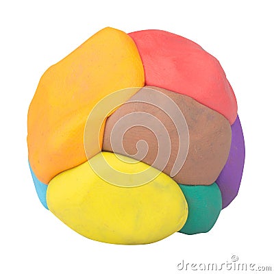 clay ball plasticine colorful isolated on white background Stock Photo