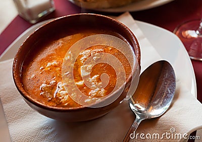 Castilian garlic soup Stock Photo