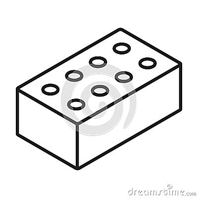 Clay brick isometric vector icon.Line vector icon isolated on white background clay. Vector Illustration