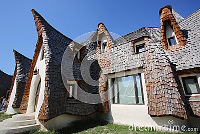 Fairies Valley Clay loam Castle in Porumbacu village, near Sibiu, Romania Editorial Stock Photo