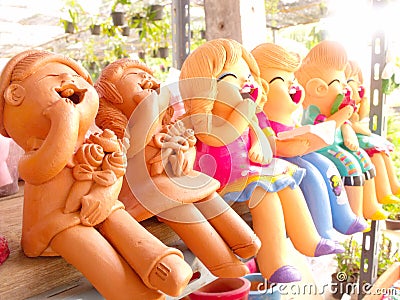 Clay Dolls Stock Photo