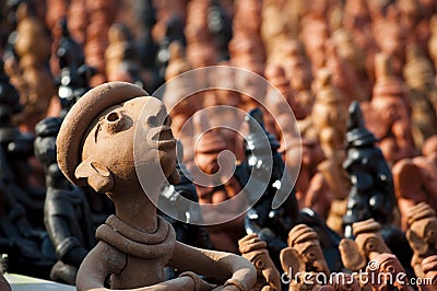 Clay handcrafts of Bengal, India. Stock Photo