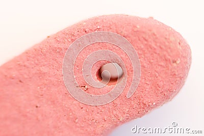 Clay heart with red engobe in the drying process. macro photography Stock Photo
