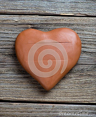 Clay heart Stock Photo