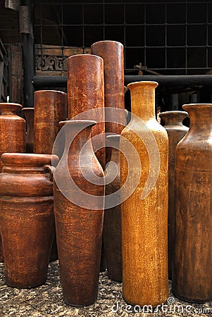 Clay jugs Stock Photo